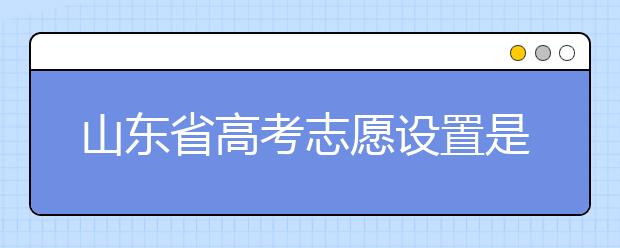 山東省高考志愿設(shè)置是什么？山東高考志愿怎么填？